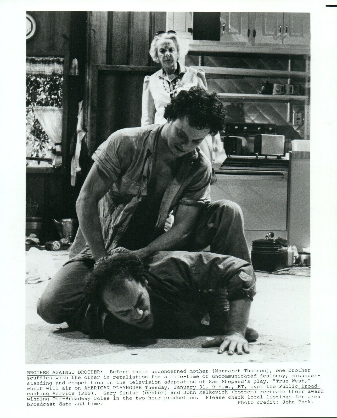 MARGARET THOMSON JOHN MALKOVICH GARY SINISE 8x10 Promo Press News Photo Poster painting 1984