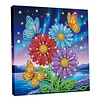 DIY Pearl Painting Butterfly Sunflower with Frame for Home Wall Decor(25x25cm)