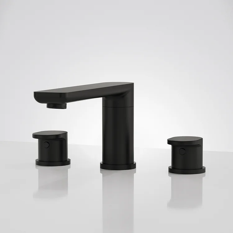 EVERSTEIN Two Handel Deck Mount Bathtub Faucet in Matte Black SFS-1157-BK
