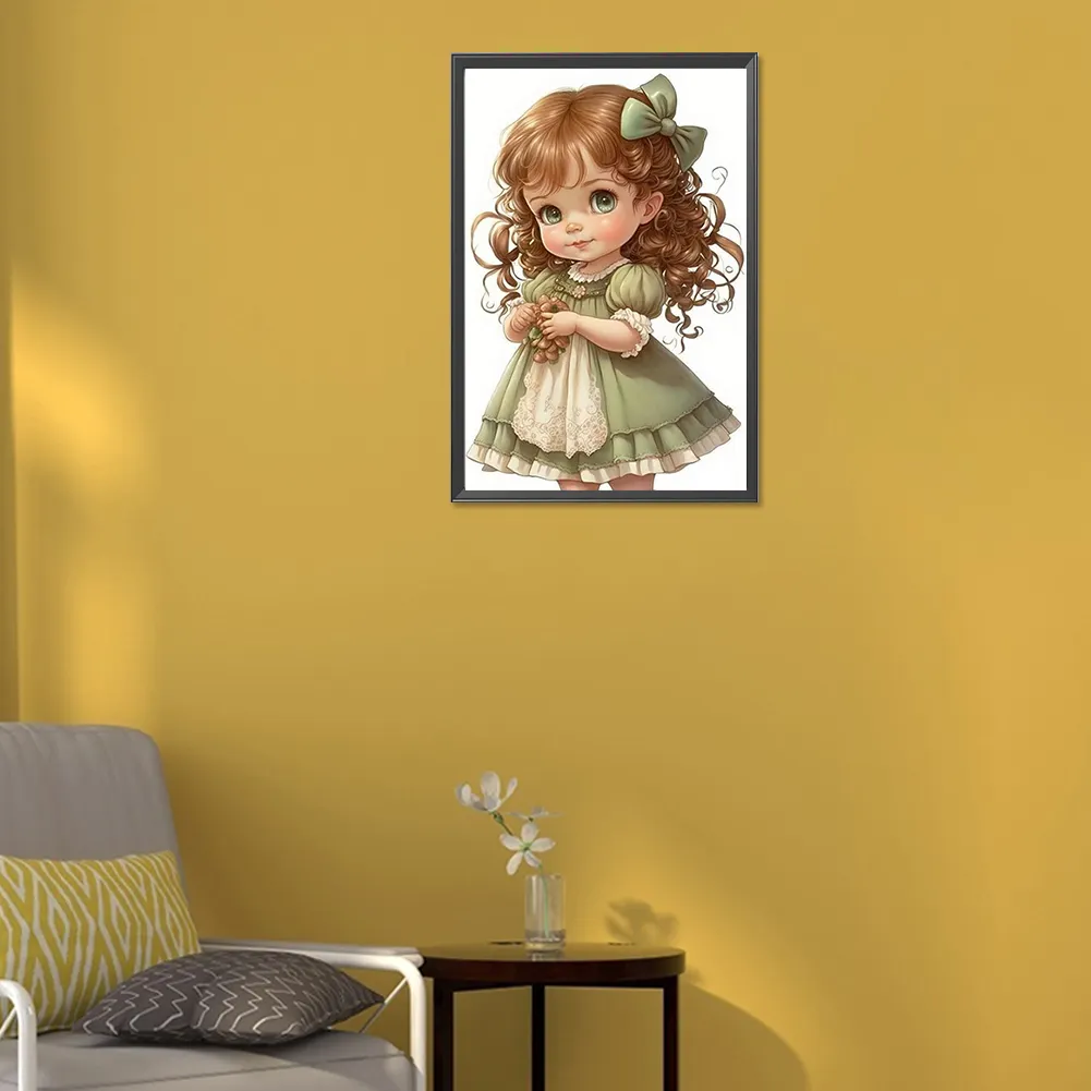 Full Round Diamond Painting 30*45cm - Little Girl