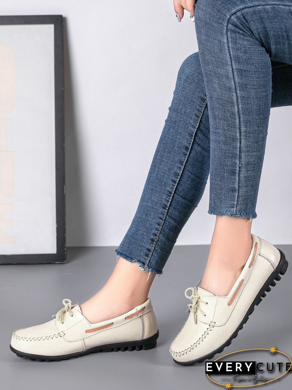 Retro Casual Simple Lace-up Flat Shoes