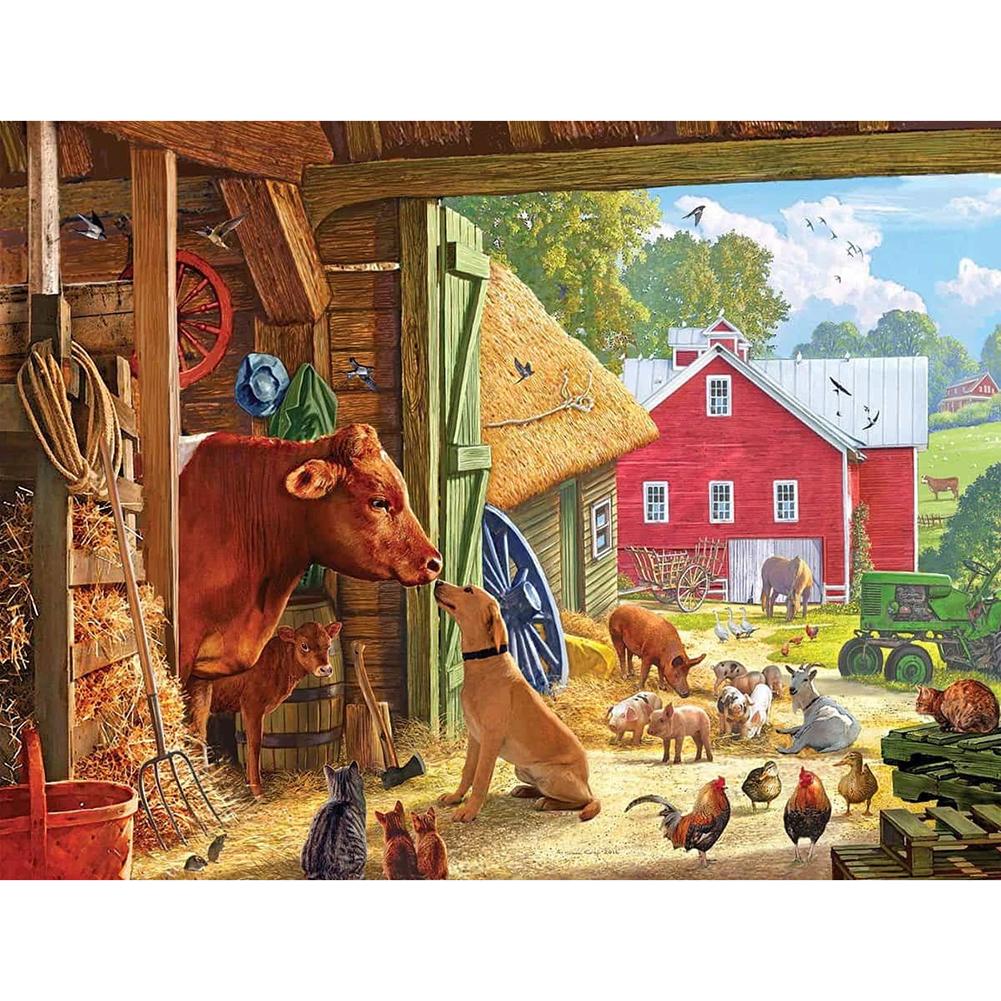 

40*30CM-Round Drill Diamond Painting-Animal Cabin, 501 Original
