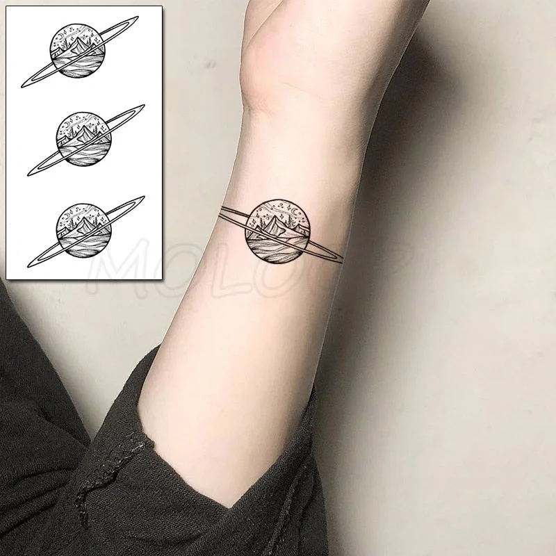 Tattoo Sticker Moon Sun Lunar Star Element Body Art Makeup Waterproof Temporary Women and Men Fake Tatoo