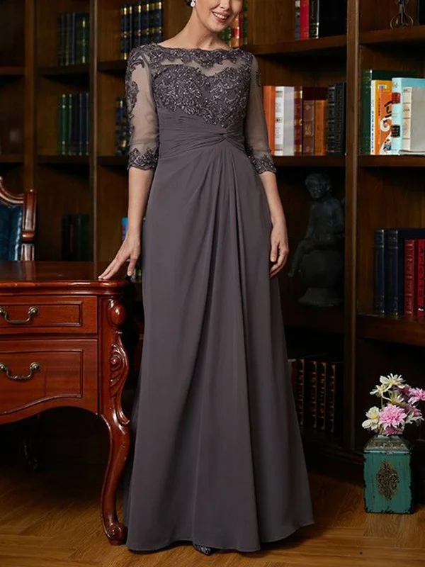 Round Neck Short Sleeve Lace Maxi Dress