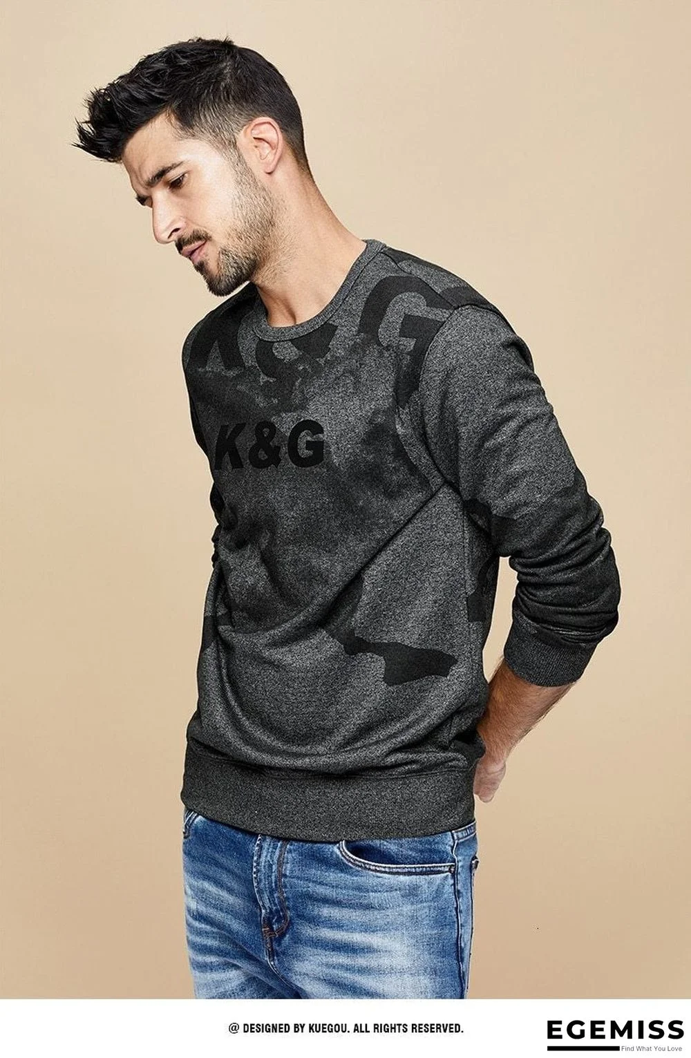 Men Autumn Cotton Black Print Letter Sweatshirts Fashion Japanese Streetwear Hip Hop Male Clothes Plus Size Top | EGEMISS