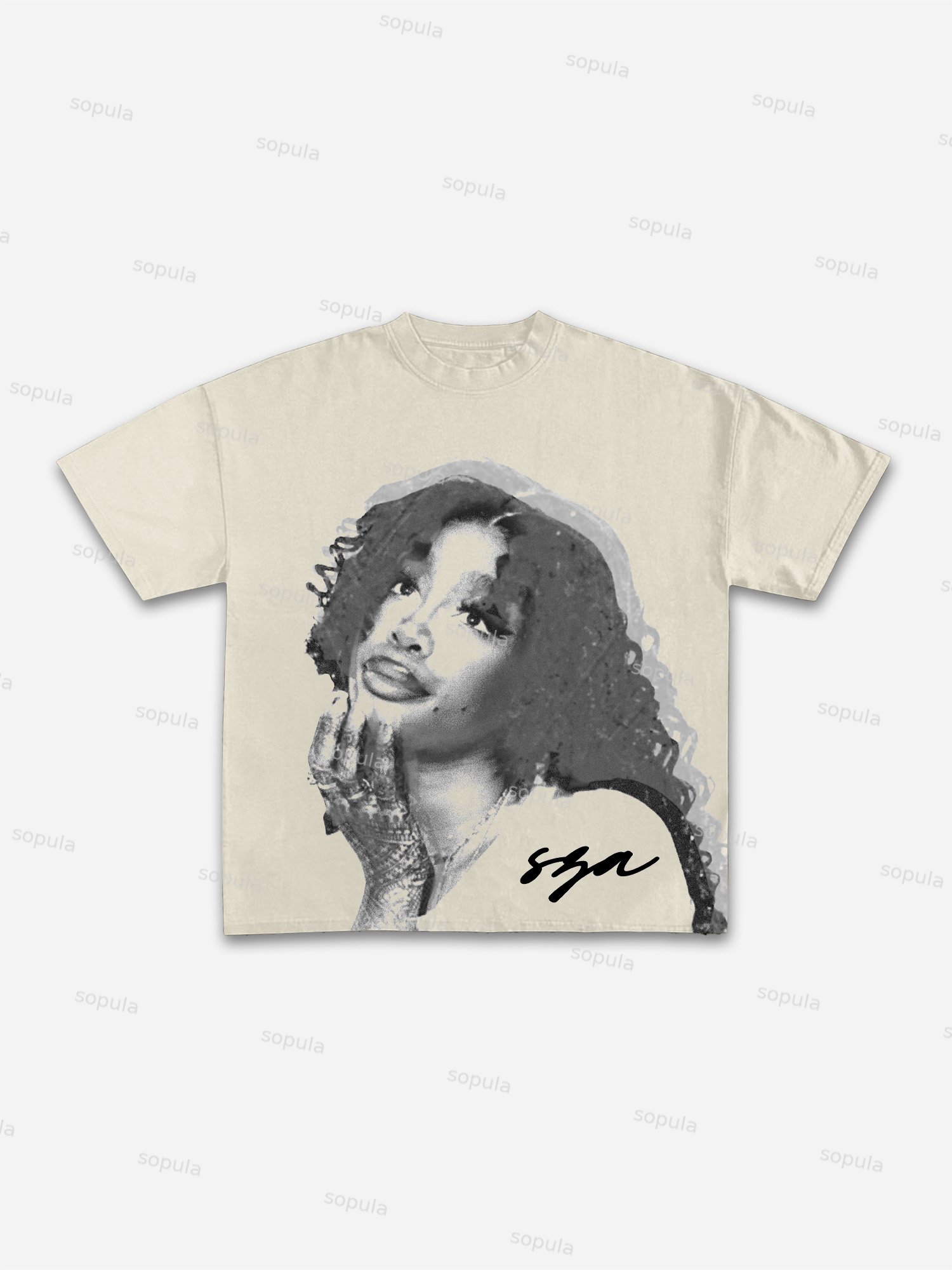 Vintage Sza Graphic Cotton T-shirt - Sopula｜Premium Graphic Tees & Graphic Clothing