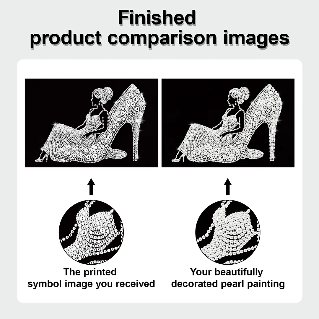 DIY Girl In High Heels Pearl Painting Art Kits with Frame 7.87x11.81in Pearl Gem Paintings Picture Arts Craft for Adults Beginners Home Wall Decor