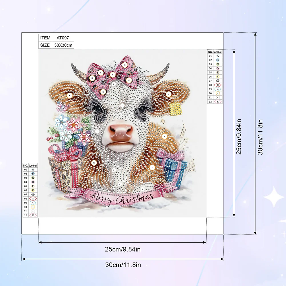 Diamond Painting - Partial Special Shaped Drill - Flower Cow(Canvas|30*30cm)