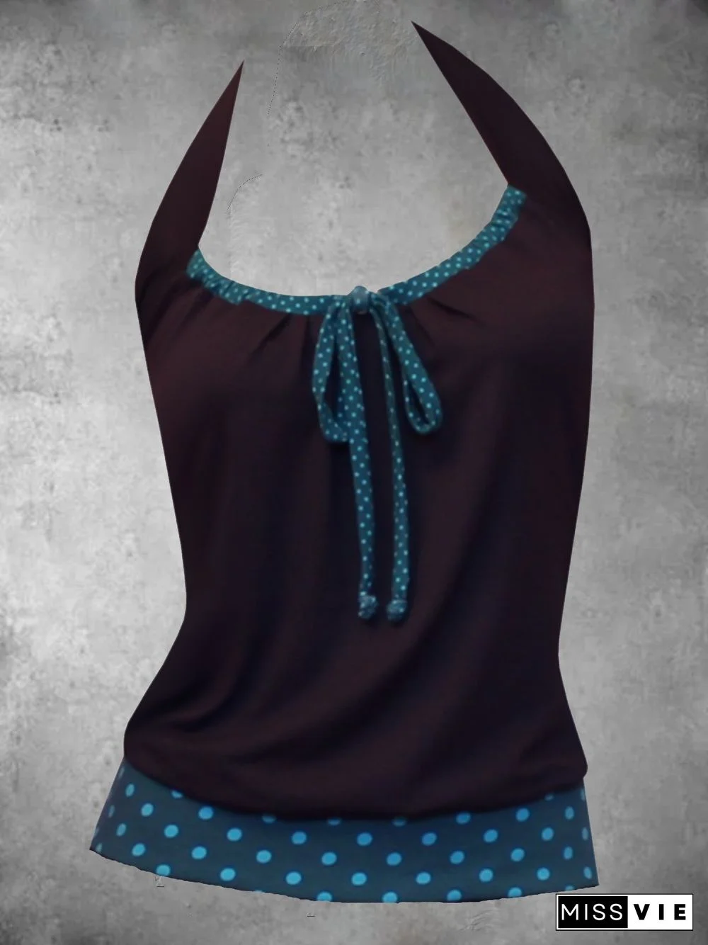 Casual Sleeveless Round Neck Plus Size Printed Tops