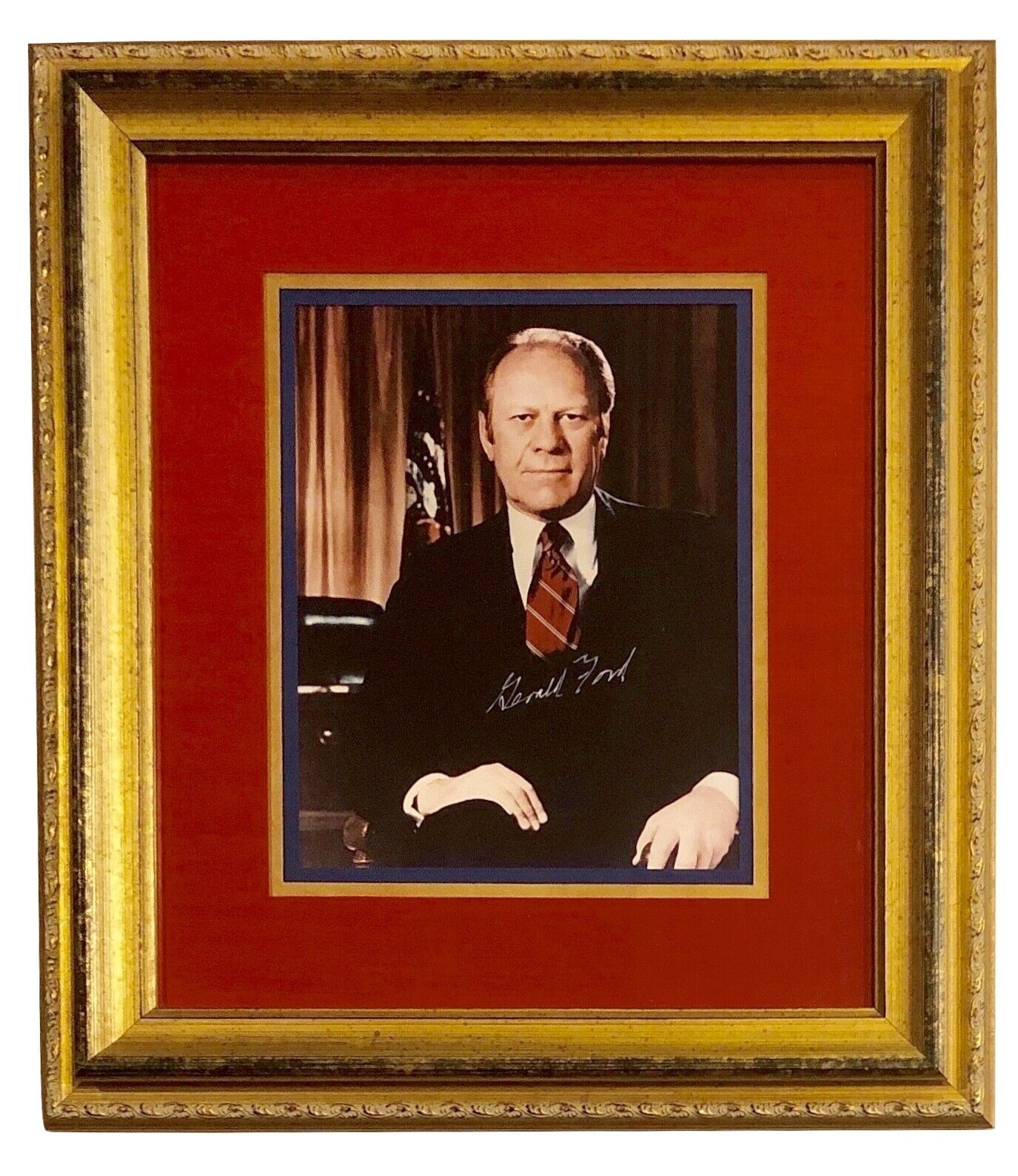 GERALD FORD Autograph SIGNED 8X10 Photo Poster painting FRAMED JSA CERTIFIED 38th PRESIDENT