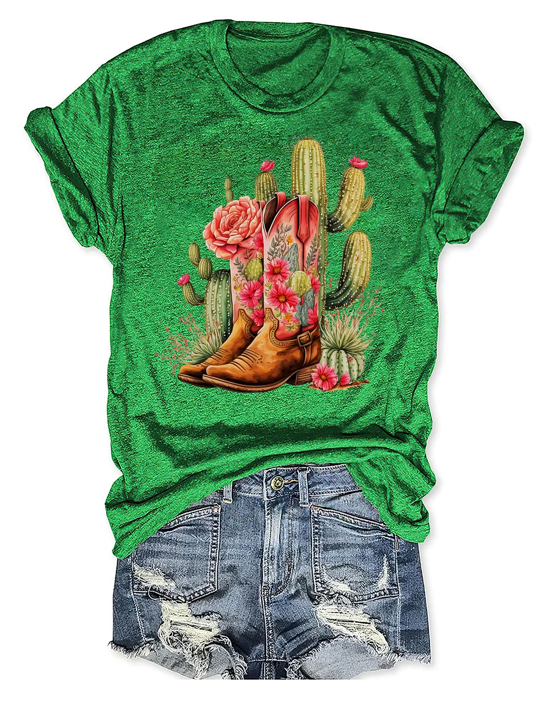 Cowgirl Boots & Cactus T-shirt