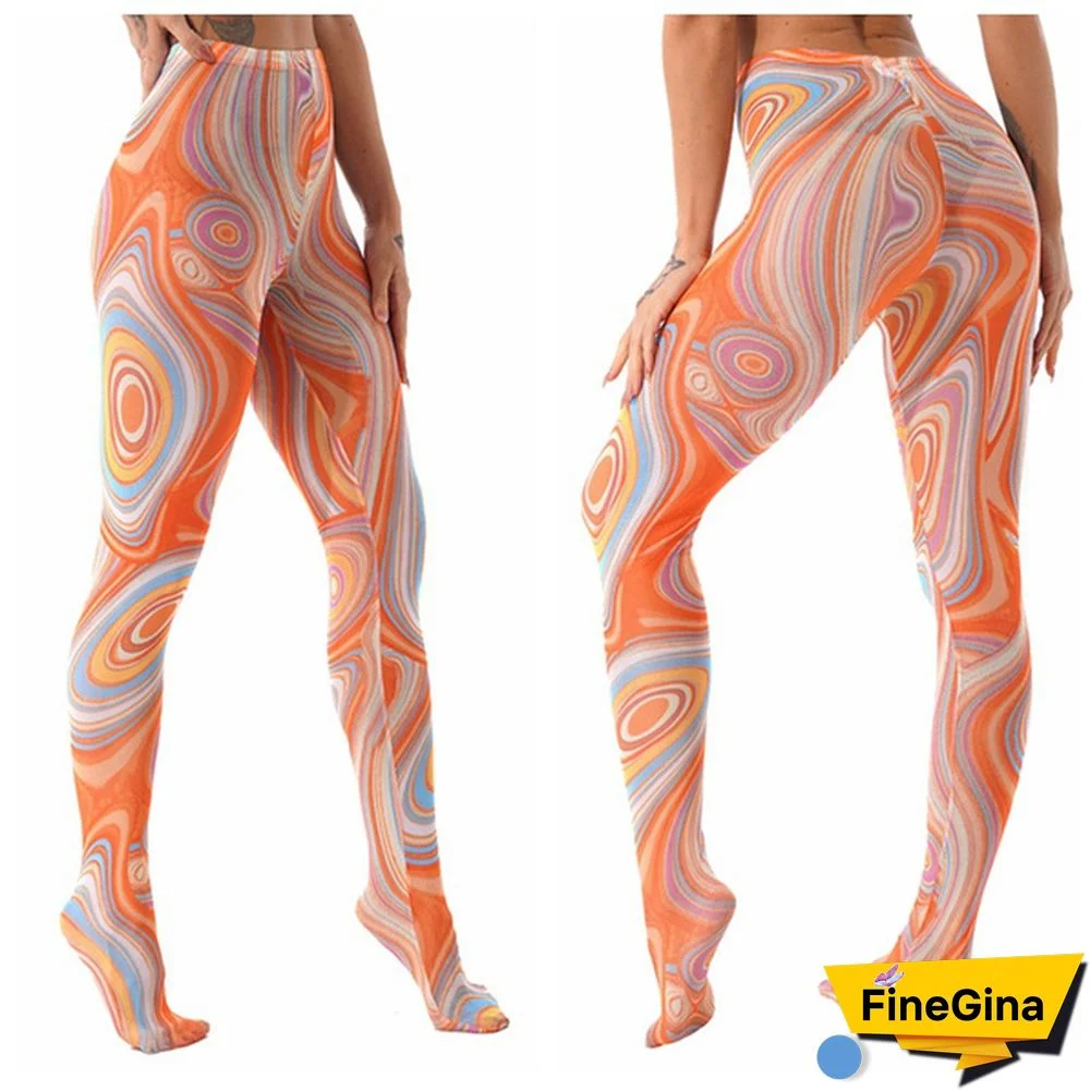 Women's Printed Yoga Leggings High Waist Skinny Sport Running Pants Gyn Workout Clothes