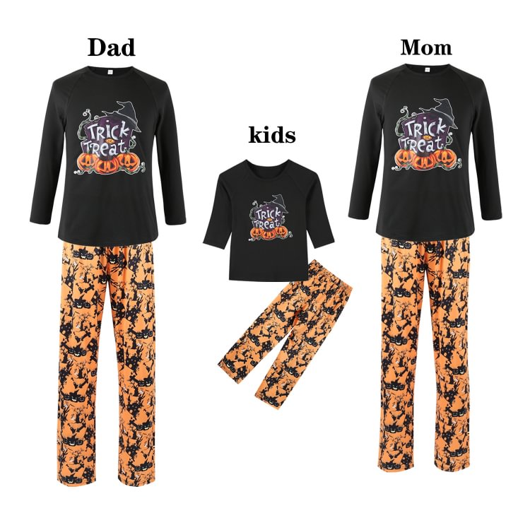 Trick Or Treat Halloween Party Family Matching Halloween Pajamas Set