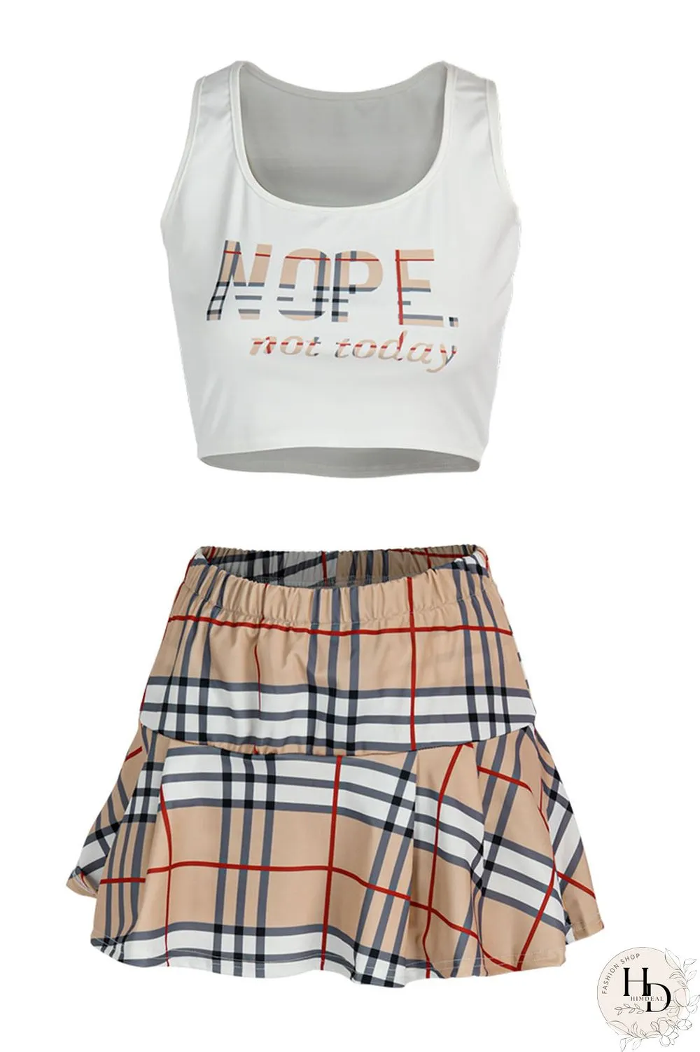 Leopard Print Casual Print Split Joint Fold U Neck Sleeveless Two Pieces