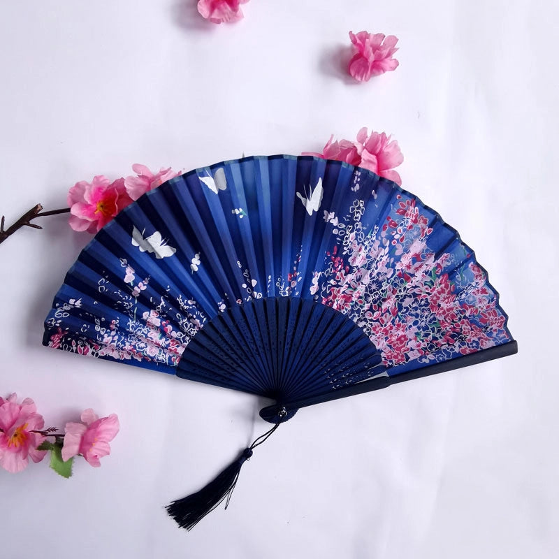 3 Pieces Ancient Style Folding Fan Female Classical Tassel Silk Fan Chinese Style Small Fan Portable Dance Craft National Fashion Fan Student Fan