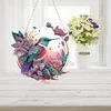 (Upgrade Size)DIY Double Sided Effect Diamond Painting Hanging Pendant Kit (Flower Bird)