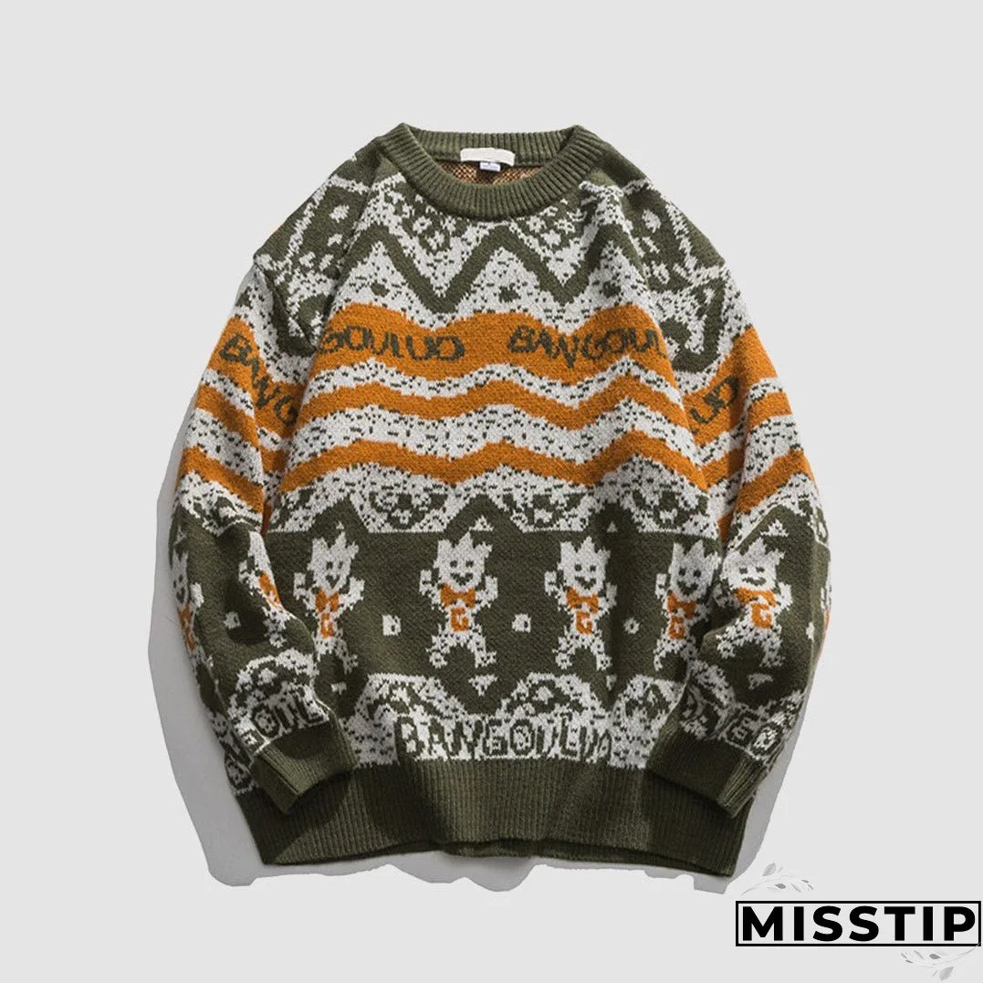 Vintage Cartoon Doll Sweater