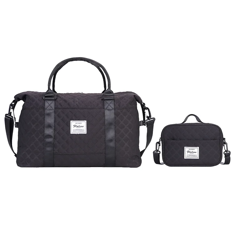 2pcs Duffel Bag Casual Zipper Oxford Unisex Overnight Cosmetic Bag for Men Women-Annaletters