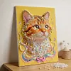 DIY Pearl Painting - Handmade Self - Adhesive Pearls - Cat (With Frame)