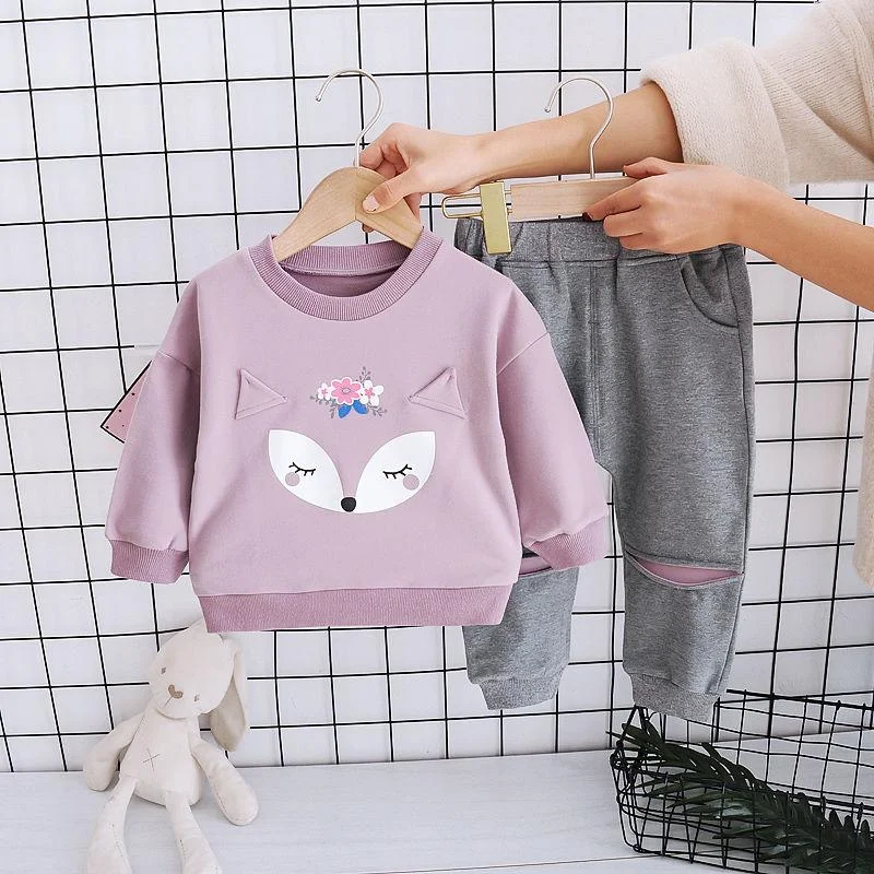 2PCS/Set Kids Clothes Girls Baby Long Sleeve Top+Long Pants Outfits Baby Girl Spring Autumn Clothes Two Pieces Sets