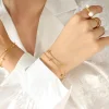 Simple Square 2 Layers Golden Bracelet