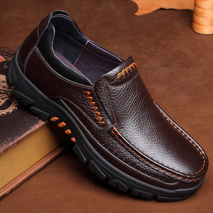 Stunahome Men's Cow Leather Waterproof Comfy Non Slip Soft Slip On Casual Shoes shopify Stunahome.com