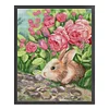 >SALE<Full Embroidery Cotton Thread 11CT Printed Fragrant Rabbit Cross Stitch 42x52cm