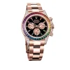 Luxury Watches Rainbow Rose Gold Black Dial 40mm
