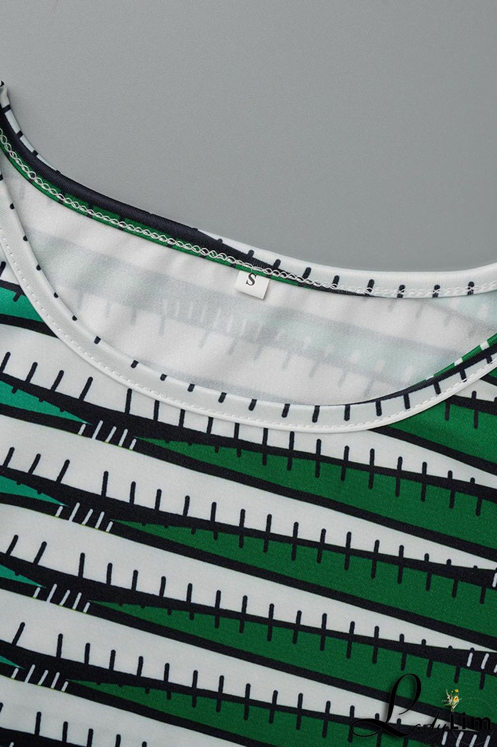 Green Casual Print Patchwork O Neck Pencil Skirt Dresses