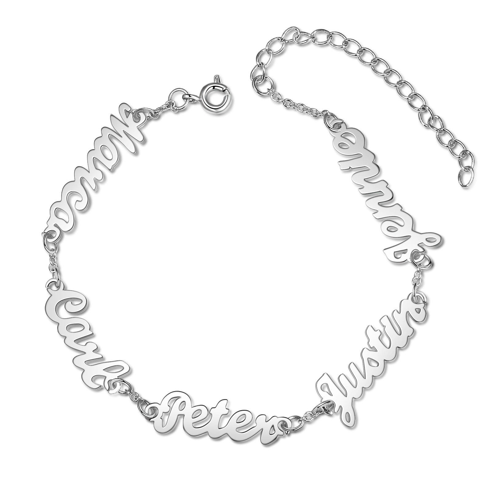 Personalized Family Name Women's Bracelet For Mother Custom 5 Names