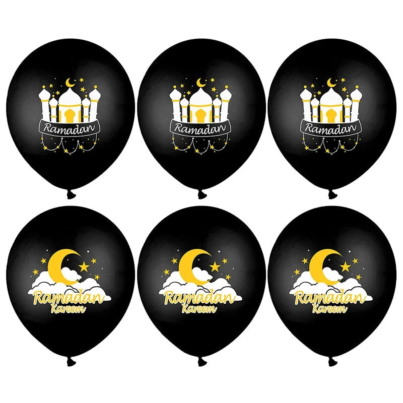 10pcs Eid Mubarak Metal Latex Balloon Ramadan Kareem Decoration Air Globos Ramadan Mubarak Muslim Islamic Festival Party Decor