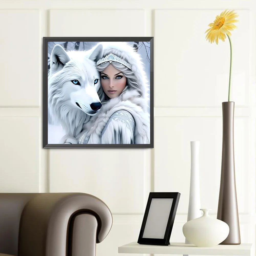 Diamond Painting - Full Round Drill - Wolf Beauty(Canvas|40*40cm)