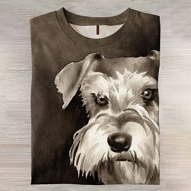 Miniture Schnauzer Watercolor Art Print T-Shirt