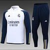 2023/2024 Real Madrid Half-Pull Training Suit White Football Jersey  1:1 Thai Quality