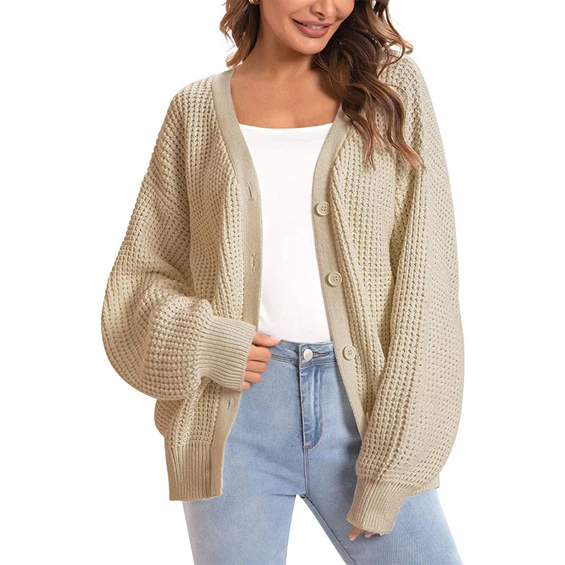 Wongn Wongn Lady New Autumn Winter Sweater Single Breasted Loose Cardigan Women's Wear