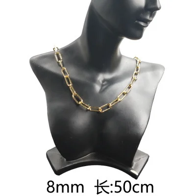 Fulaigao Classic Paperclip Oval Link Chain Necklace for Women Men Girls Boys - 4mm 5mm Metal Necklace Choker 14"/16"/18"/20"/22" for DIY