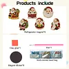 6PCS Santa Claus Series DIY Pearl Diamond Painting Christmas Fridge Magnets, Sparkling Rhinestone Refrigerator Magnet Craft Kit for Home Decor & Gifts