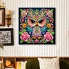 Umgebene Mandala-Eule, speziell geformte 5D-DIY-Teilbohrer, Diamanten, Punkte, Edelsteinkunst-Kits mit Rahmen, Diamanten, Gem&auml;lde, Edelsteinkunst 29x2
