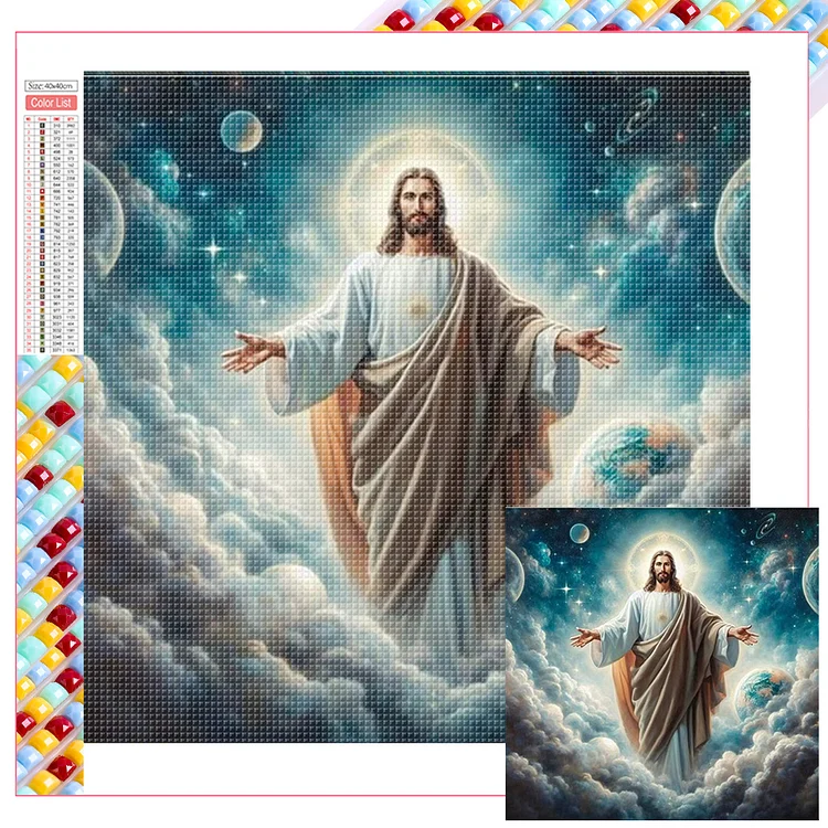 Jesus 40*40CM (Canvas) Full Square Drill Diamond Painting gbfke