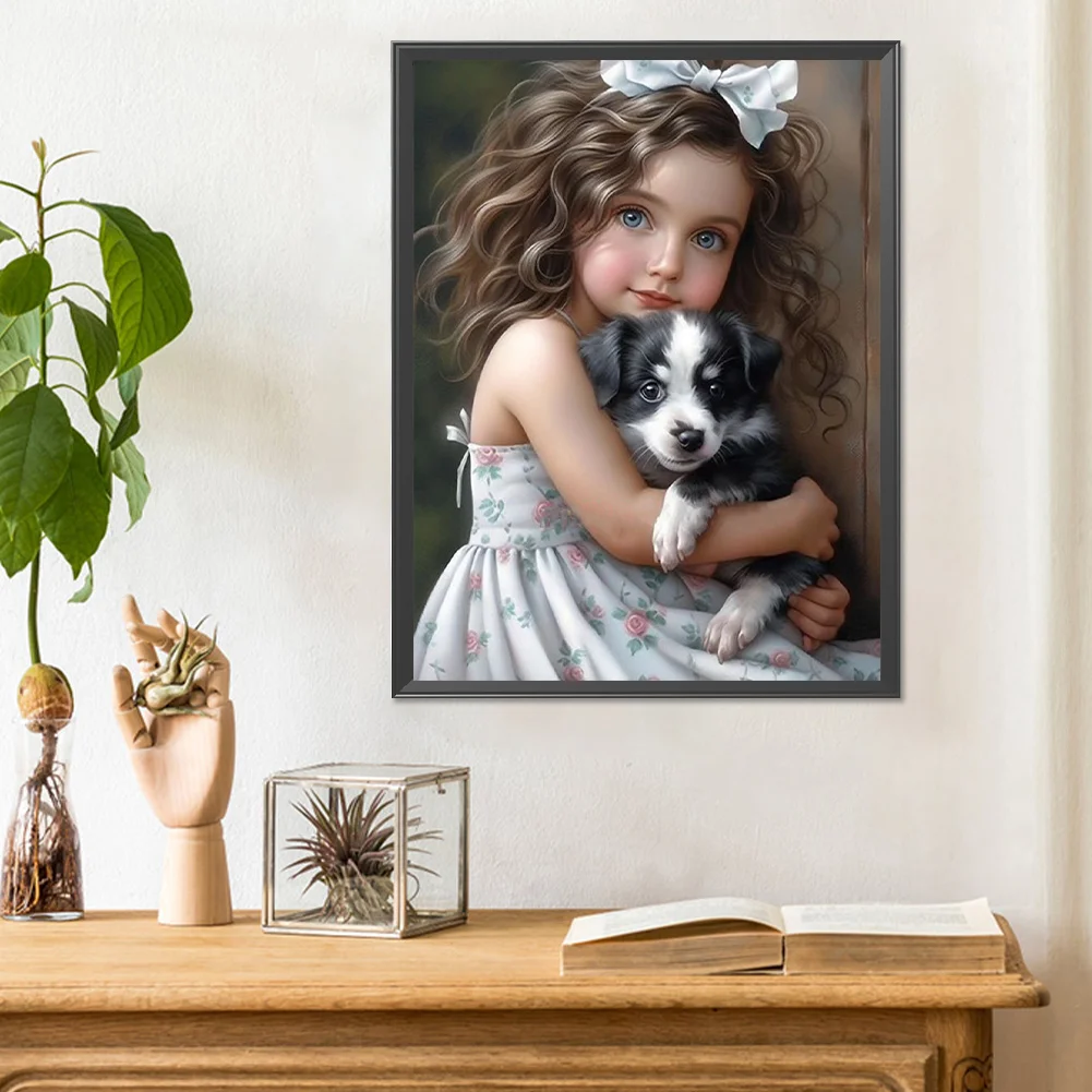 Diamond Painting - Full Round Drill - Sweet Girl(Canvas|30*40cm)