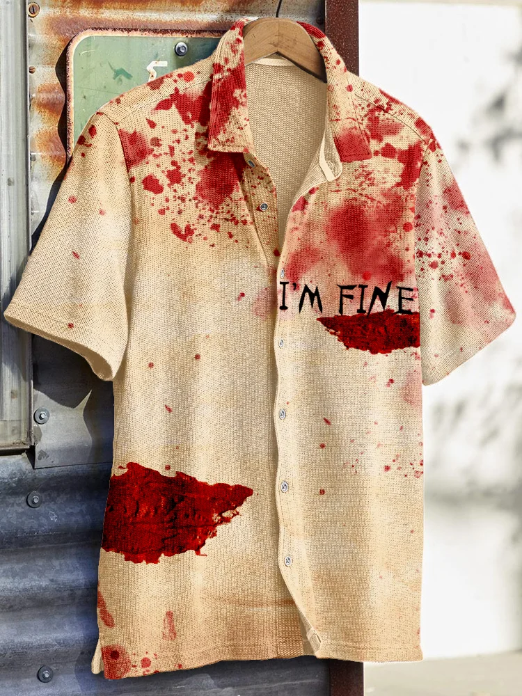 I'm Fine Bloody Vintage Halloween Cozy Shirt