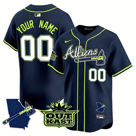 Youth Atlanta Braves Navy Atliens Vapor Premier Limited Custom Jersey