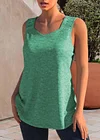 Plus Size Lace Stitching Solid Tank Top