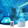 16 Colors Ocean Wave Projector Night Light with Remote & Touch Control Water Ripple Projector Light IP65 Waterproof for Bedroom Ceiling/Party/Game Rooms