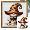 (Multi Style)[Multi-Style]Coffee Gnome-Full Embroidery 3 Strands 11CT Stamped Cross Stitch-40*40CM