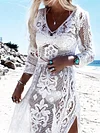 Crochet Half Sleeves Cover-Ups Tops