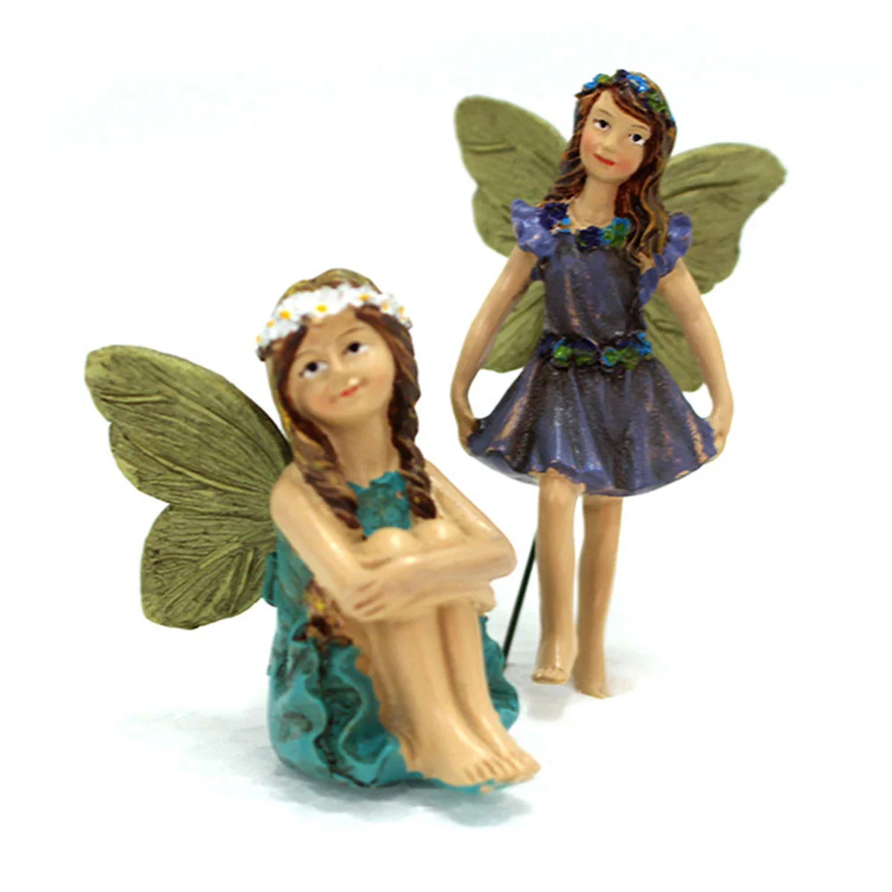 Mini Fairy Figurines Elf Set Resin Miniatures Garden Landscape Decoration