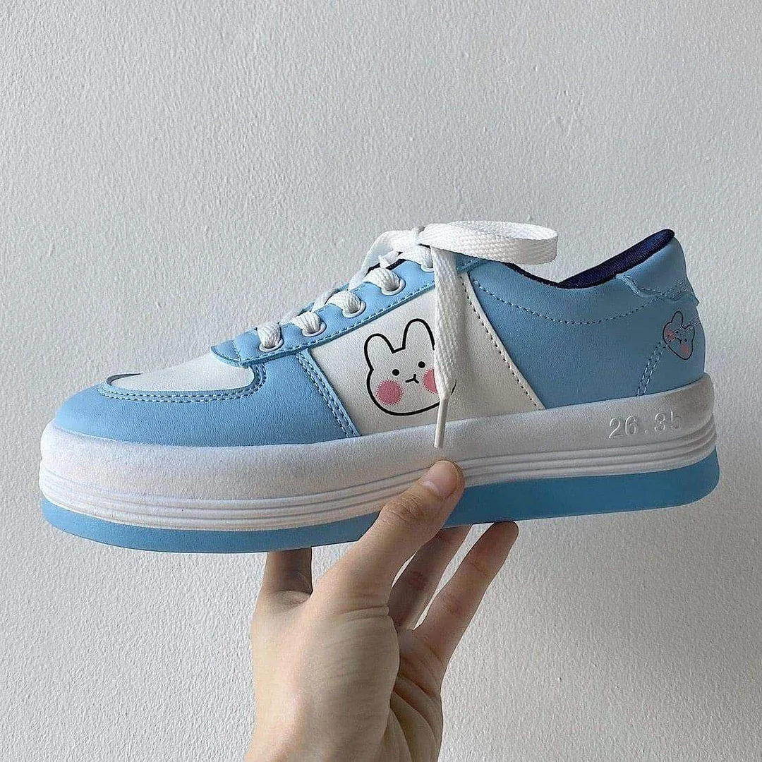 Blue/Yellow Candy Bunny Kawaii Sneakers SP16248