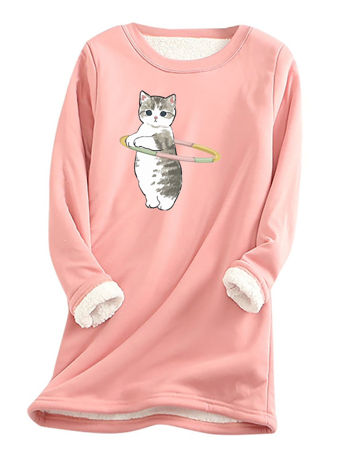 Women Long Sleeve V-neck Graphic Floral Printed Top