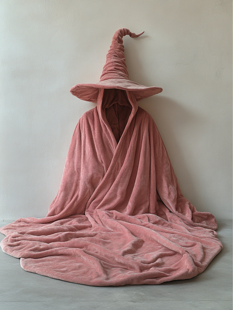 Solid Color Coral Fleece Wizard Hat Bathrobe ec3e